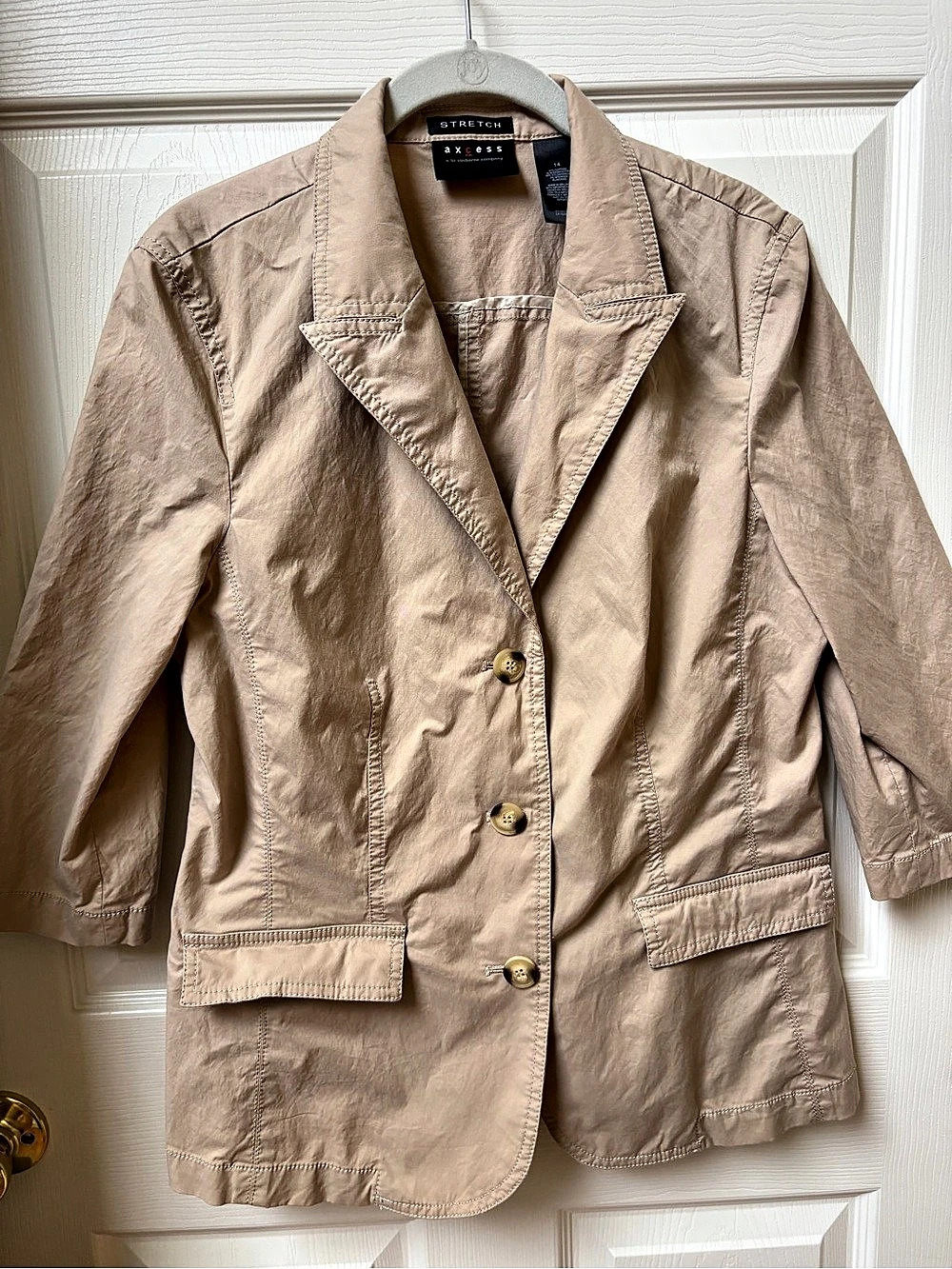 axcess Beige Utility Blazer Size 14